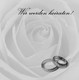 Hochzeitseinladung Grau Ringe Rose quadratisch