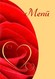 red rose with light brown heart, menu