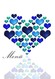blue art heart, menu
