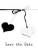 hearts black and white, save the date