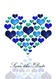 blue art heart, save the date
