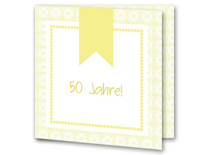 Hochzeitseinladung Goldhochzeit gelbe Frackflagge mk1808018vk