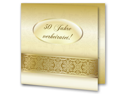 Hochzeitseinladung Goldhochzeit Goldborte Schneeflocken mk1808022vk