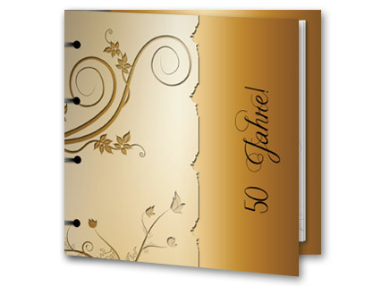 Hochzeitseinladung Goldhochzeit Ringbuch Gelb rb1908051vk