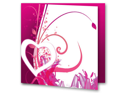 Hochzeitseinladung pink Herz Blume