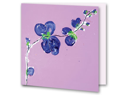Hochzeitseinladung pink Orchidee dunkelblau