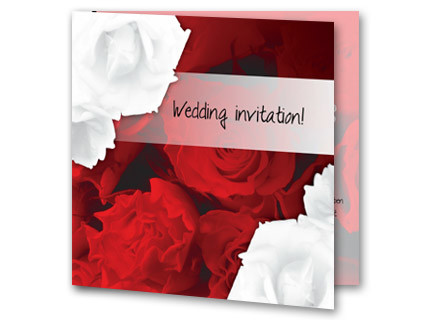 Hochzeitseinladung Rosenmotiv rot weiß