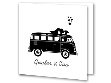Hochzeitseinladung VW Bus Silhouette lva17011230vk
