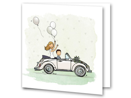 Hochzeitseinladung VW Käfer Cabrio lva17020710vk